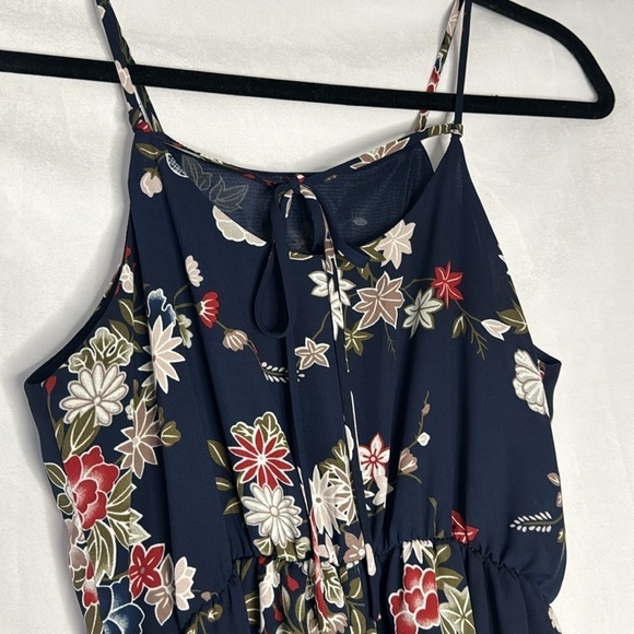 LUSH NAVY FLORAL CHIFFON DRESS (XS) - Picture 8 of 8